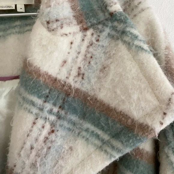Anthropologie Cream and Blue Plaid Jacket - Picture 4 of 6